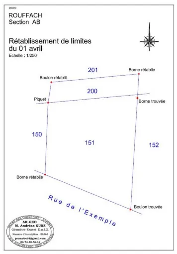 Géomètre-Expert pour recherche de bornes et délimitation d'un terrain à Rouffach, Rouffach, AK.GEO Géomètre-Expert