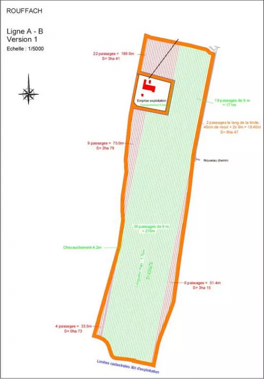Optimisation Agricole - Ligne A-B pour tracé GPS, Rouffach, AK.GEO Géomètre-Expert